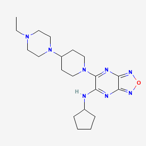 molecular formula C20H32N8O B5974949 N-cyclopentyl-6-[4-(4-ethyl-1-piperazinyl)-1-piperidinyl][1,2,5]oxadiazolo[3,4-b]pyrazin-5-amine 