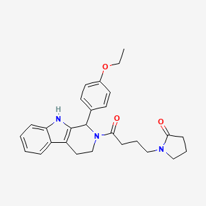 molecular formula C27H31N3O3 B5974988 1-{4-[1-(4-ethoxyphenyl)-1,3,4,9-tetrahydro-2H-beta-carbolin-2-yl]-4-oxobutyl}-2-pyrrolidinone 