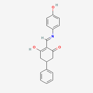 molecular formula C19H17NO3 B5975000 2-{[(4-hydroxyphenyl)amino]methylene}-5-phenyl-1,3-cyclohexanedione 
