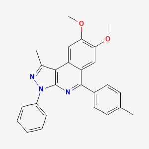 molecular formula C26H23N3O2 B5975036 7,8-dimethoxy-1-methyl-5-(4-methylphenyl)-3-phenyl-3H-pyrazolo[3,4-c]isoquinoline 