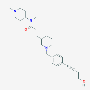 molecular formula C26H39N3O2 B5975039 3-{1-[4-(4-hydroxy-1-butyn-1-yl)benzyl]-3-piperidinyl}-N-methyl-N-(1-methyl-4-piperidinyl)propanamide 