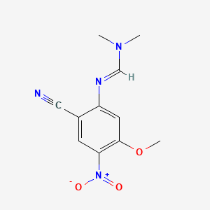 molecular formula C11H12N4O3 B597507 N'-(2-氰基-5-甲氧基-4-硝基苯基)-N,N-二甲基甲酰胺 CAS No. 1269400-04-5