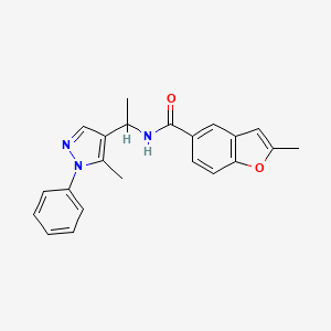 2-methyl-N-[1-(5-methyl-1-phenyl-1H-pyrazol-4-yl)ethyl]-1-benzofuran-5-carboxamide