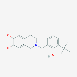 molecular formula C26H37NO3 B5975121 2,4-di-tert-butyl-6-[(6,7-dimethoxy-3,4-dihydro-2(1H)-isoquinolinyl)methyl]phenol 