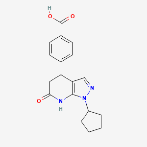 molecular formula C18H19N3O3 B5975126 4-(1-cyclopentyl-6-oxo-4,5,6,7-tetrahydro-1H-pyrazolo[3,4-b]pyridin-4-yl)benzoic acid 