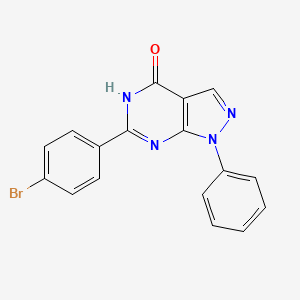 molecular formula C17H11BrN4O B5975174 6-(4-bromophenyl)-1-phenyl-1,5-dihydro-4H-pyrazolo[3,4-d]pyrimidin-4-one 