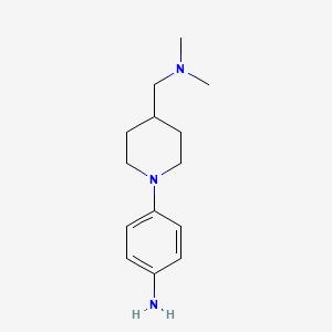 molecular formula C14H23N3 B597518 4-(4-((Dimethylamino)methyl)piperidin-1-yl)aniline CAS No. 1224932-55-1