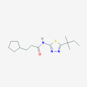 molecular formula C15H25N3OS B5975182 3-cyclopentyl-N-[5-(1,1-dimethylpropyl)-1,3,4-thiadiazol-2-yl]propanamide 