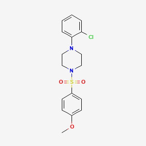 molecular formula C17H19ClN2O3S B5975209 1-(2-chlorophenyl)-4-[(4-methoxyphenyl)sulfonyl]piperazine 