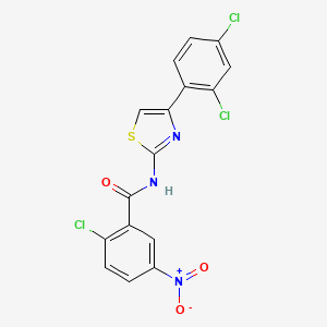 molecular formula C16H8Cl3N3O3S B5975213 2-chloro-N-[4-(2,4-dichlorophenyl)-1,3-thiazol-2-yl]-5-nitrobenzamide 