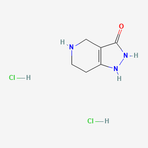 molecular formula C6H11Cl2N3O B597522 4,5,6,7-Tetrahydro-2H-pyrazolo[4,3-c]pyridin-3-ol dihydrochloride CAS No. 1260898-28-9