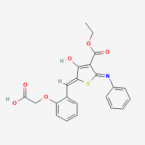 molecular formula C22H19NO6S B5975223 (2-{[5-anilino-4-(ethoxycarbonyl)-3-oxo-2(3H)-thienylidene]methyl}phenoxy)acetic acid 