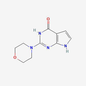 molecular formula C10H12N4O2 B597524 2-吗啉基-3H-吡咯并[2,3-d]嘧啶-4(7H)-酮 CAS No. 1227958-71-5