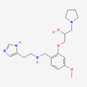 molecular formula C20H30N4O3 B5975242 1-[2-({[2-(1H-imidazol-4-yl)ethyl]amino}methyl)-5-methoxyphenoxy]-3-(1-pyrrolidinyl)-2-propanol 