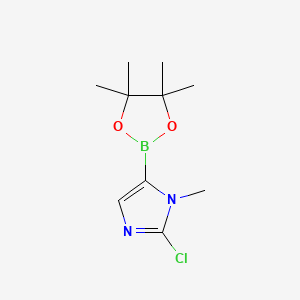 molecular formula C10H16BClN2O2 B597525 2-Chloro-1-methyl-5-(4,4,5,5-tetramethyl-1,3,2-dioxaborolan-2-yl)-1H-imidazole CAS No. 1315281-29-8
