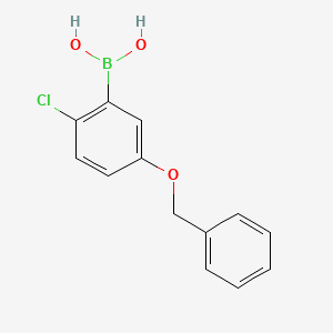 molecular formula C13H12BClO3 B597526 5-苄氧基-2-氯苯硼酸 CAS No. 1256346-10-7