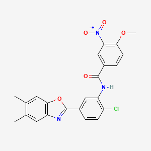 molecular formula C23H18ClN3O5 B5975288 N-[2-chloro-5-(5,6-dimethyl-1,3-benzoxazol-2-yl)phenyl]-4-methoxy-3-nitrobenzamide 