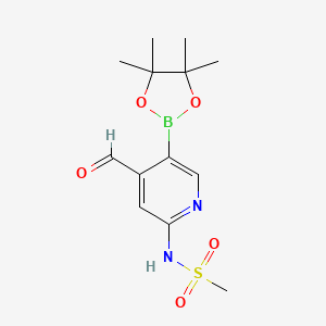 n-(4-Formyl-5-(4,4,5,5-tetramethyl-1,3,2-dioxaborolan-2-yl)pyridin-2-yl)methanesulfonamide