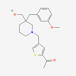 molecular formula C21H27NO3S B5975304 1-(4-{[3-(hydroxymethyl)-3-(3-methoxybenzyl)-1-piperidinyl]methyl}-2-thienyl)ethanone 