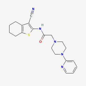 molecular formula C20H23N5OS B5975313 N-(3-cyano-4,5,6,7-tetrahydro-1-benzothien-2-yl)-2-[4-(2-pyridinyl)-1-piperazinyl]acetamide 