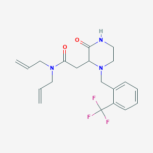 molecular formula C20H24F3N3O2 B5975323 N,N-diallyl-2-{3-oxo-1-[2-(trifluoromethyl)benzyl]-2-piperazinyl}acetamide 