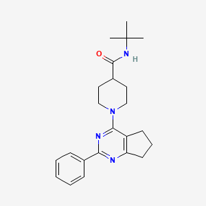 molecular formula C23H30N4O B5975334 N-(tert-butyl)-1-(2-phenyl-6,7-dihydro-5H-cyclopenta[d]pyrimidin-4-yl)-4-piperidinecarboxamide 