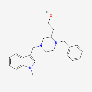 molecular formula C23H29N3O B5975336 2-{1-benzyl-4-[(1-methyl-1H-indol-3-yl)methyl]-2-piperazinyl}ethanol 