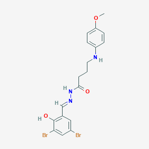 molecular formula C18H19Br2N3O3 B5975339 N'-(3,5-dibromo-2-hydroxybenzylidene)-4-[(4-methoxyphenyl)amino]butanohydrazide 