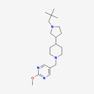 molecular formula C20H34N4O B5975349 5-({4-[1-(2,2-dimethylpropyl)-3-pyrrolidinyl]-1-piperidinyl}methyl)-2-methoxypyrimidine 