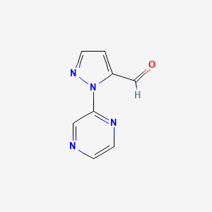molecular formula C8H6N4O B597535 1-(pyrazin-2-yl)-1H-pyrazole-5-carbaldehyde CAS No. 1269293-86-8