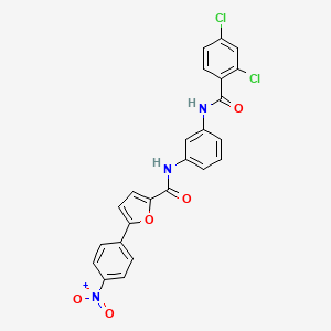 molecular formula C24H15Cl2N3O5 B5975357 N-{3-[(2,4-dichlorobenzoyl)amino]phenyl}-5-(4-nitrophenyl)-2-furamide 