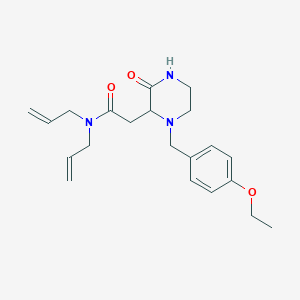 molecular formula C21H29N3O3 B5975367 N,N-diallyl-2-[1-(4-ethoxybenzyl)-3-oxo-2-piperazinyl]acetamide 