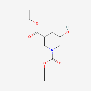 B597537 Ethyl N-Boc-5-hydroxypiperidine-3-carboxylate CAS No. 1272756-00-9