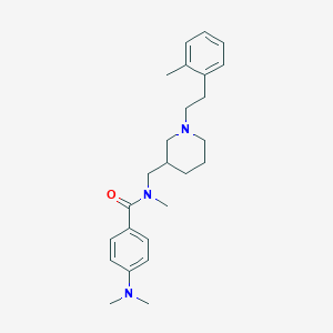 molecular formula C25H35N3O B5975373 4-(dimethylamino)-N-methyl-N-({1-[2-(2-methylphenyl)ethyl]-3-piperidinyl}methyl)benzamide 
