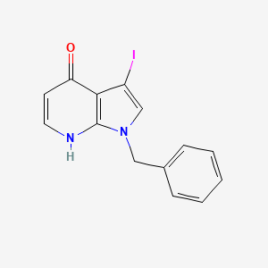 molecular formula C14H11IN2O B597538 1-Benzyl-3-iodo-4-hydroxy-7-azaindole CAS No. 1227270-98-5