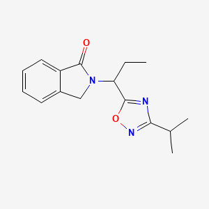 molecular formula C16H19N3O2 B5975380 2-[1-(3-isopropyl-1,2,4-oxadiazol-5-yl)propyl]-1-isoindolinone 