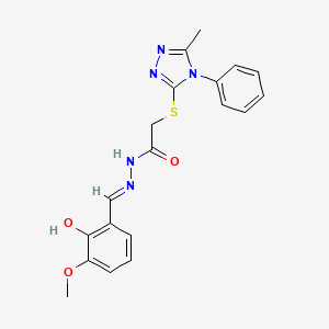 N'-(2-hydroxy-3-methoxybenzylidene)-2-[(5-methyl-4-phenyl-4H-1,2,4-triazol-3-yl)thio]acetohydrazide