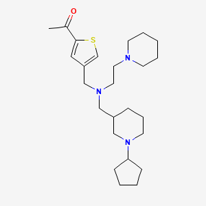 molecular formula C25H41N3OS B5975398 1-[4-({[(1-cyclopentyl-3-piperidinyl)methyl][2-(1-piperidinyl)ethyl]amino}methyl)-2-thienyl]ethanone 