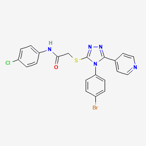 molecular formula C21H15BrClN5OS B5975420 2-{[4-(4-bromophenyl)-5-(4-pyridinyl)-4H-1,2,4-triazol-3-yl]thio}-N-(4-chlorophenyl)acetamide CAS No. 477330-30-6