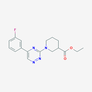 molecular formula C17H19FN4O2 B5975428 ethyl 1-[5-(3-fluorophenyl)-1,2,4-triazin-3-yl]-3-piperidinecarboxylate 