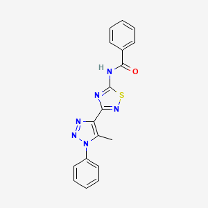 molecular formula C18H14N6OS B5975429 N-[3-(5-methyl-1-phenyl-1H-1,2,3-triazol-4-yl)-1,2,4-thiadiazol-5-yl]benzamide 