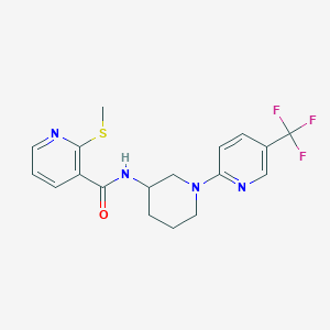 molecular formula C18H19F3N4OS B5975432 2-(methylthio)-N-{1-[5-(trifluoromethyl)-2-pyridinyl]-3-piperidinyl}nicotinamide 