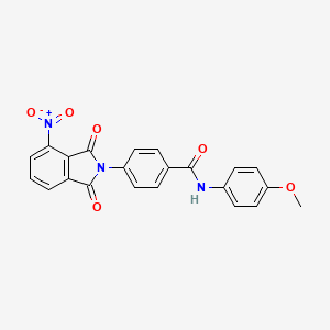 molecular formula C22H15N3O6 B5975435 N-(4-methoxyphenyl)-4-(4-nitro-1,3-dioxo-1,3-dihydro-2H-isoindol-2-yl)benzamide 