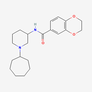 molecular formula C21H30N2O3 B5975445 N-(1-cycloheptyl-3-piperidinyl)-2,3-dihydro-1,4-benzodioxine-6-carboxamide 