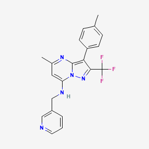 molecular formula C21H18F3N5 B5975452 5-methyl-3-(4-methylphenyl)-N-(3-pyridinylmethyl)-2-(trifluoromethyl)pyrazolo[1,5-a]pyrimidin-7-amine 
