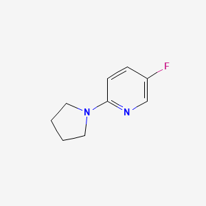 molecular formula C9H11FN2 B597546 5-Fluoro-2-(pyrrolidin-1-yl)pyridine CAS No. 1287217-79-1
