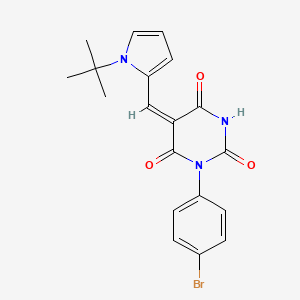 molecular formula C19H18BrN3O3 B5975463 1-(4-bromophenyl)-5-[(1-tert-butyl-1H-pyrrol-2-yl)methylene]-2,4,6(1H,3H,5H)-pyrimidinetrione 