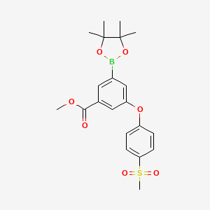 molecular formula C21H25BO7S B597548 Methyl 3-(4-Methanesulfonylphenoxy)-5-(tetraMethyl-1,3,2-dioxaborolan-2-yl)benzoate CAS No. 1235567-13-1
