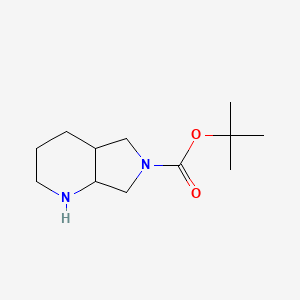 molecular formula C12H22N2O2 B597549 tert-Butyl hexahydro-1H-pyrrolo[3,4-b]pyridine-6(2H)-carboxylate CAS No. 186203-81-6