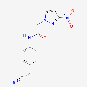 molecular formula C13H11N5O3 B5975512 N-[4-(cyanomethyl)phenyl]-2-(3-nitro-1H-pyrazol-1-yl)acetamide 